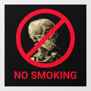 No Smoking Sign with Van Gogh Skull Artwork
