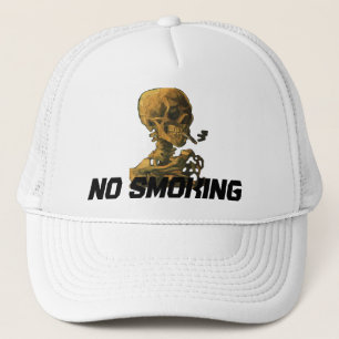 No Smoking Skull with Cigarette Trucker Hat