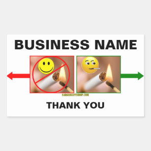 NO SMOKING/SMOKING RECTANGULAR STICKER