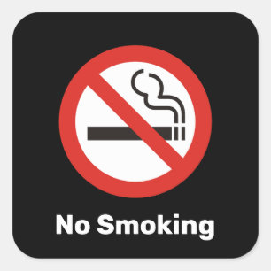 No Smoking Square Sticker