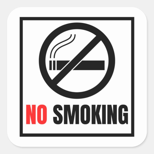 No Smoking  Square Sticker (Front)