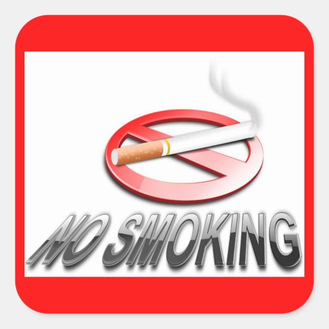 NO SMOKING SQUARE STICKER (Front)