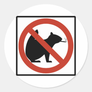 No Smoking Squirrels Allowed Highway Sign Classic Round Sticker