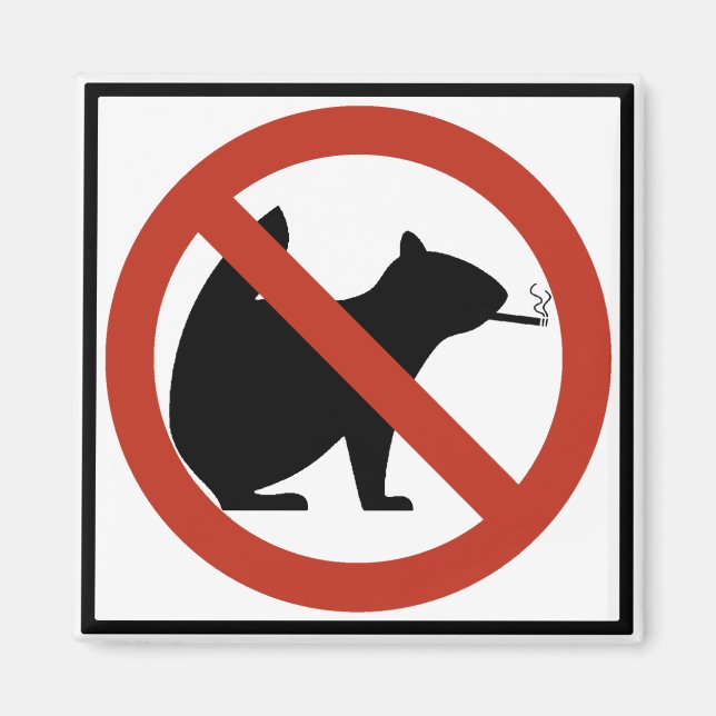 No Smoking Squirrels Allowed Highway Sign Magnet (Front)