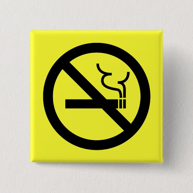 No Smoking Symbol 15 Cm Square Badge (Front)