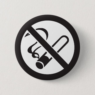 no smoking symbol 6 cm round badge