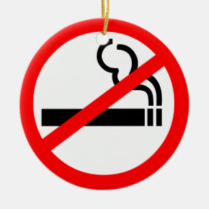 No Smoking Symbol Ceramic Ornament