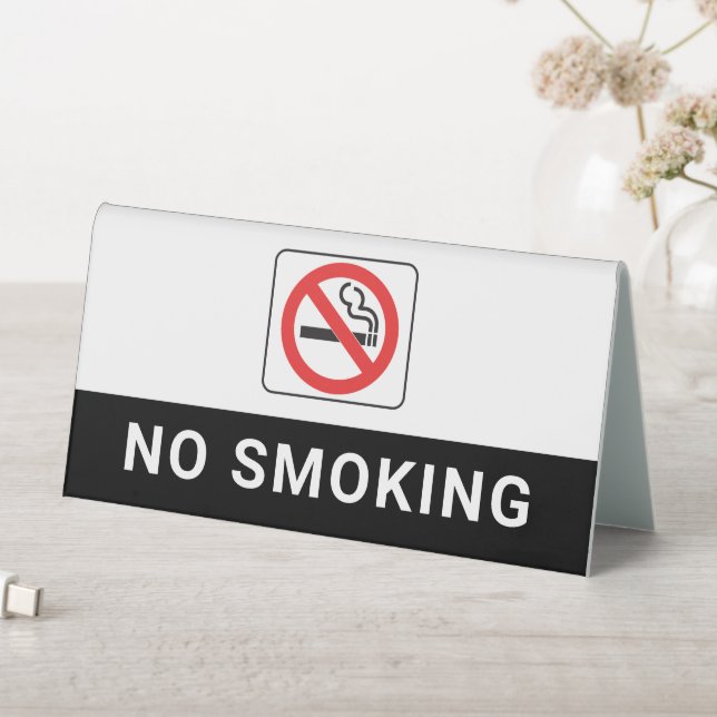 No Smoking Table Tent Sign Visible Warning Design (In SItu (Table))