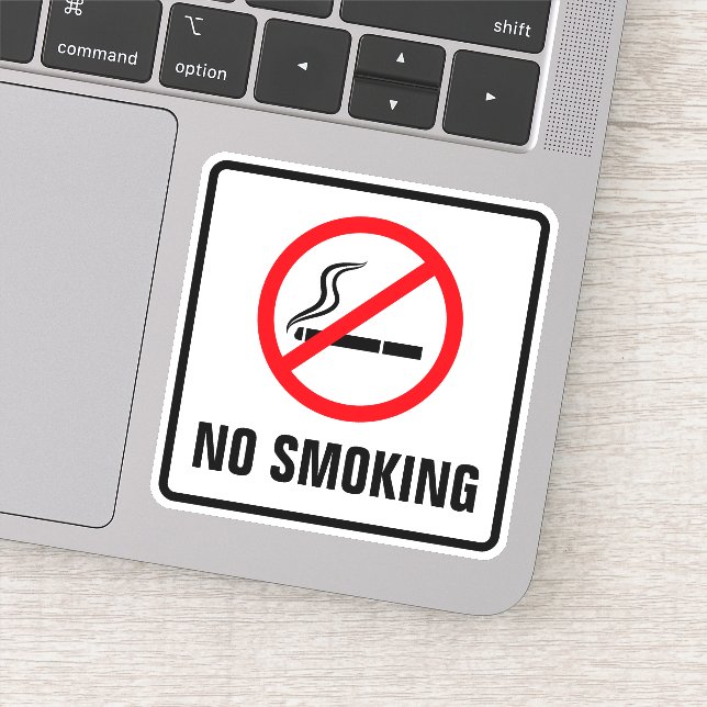 No smoking vinyl decal with black border (Detail)