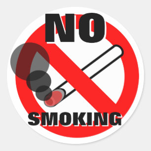 No Smoking Warning Sign Classic Round Sticker