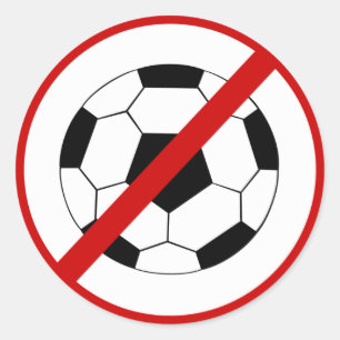 no-soccer classic round sticker