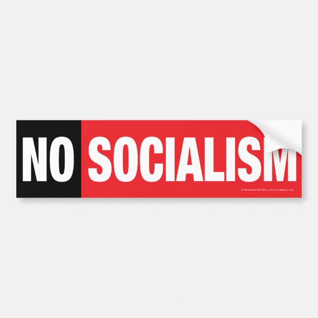 NO SOCIALISM! (BLACK/RED) BUMPER STICKER (Front)