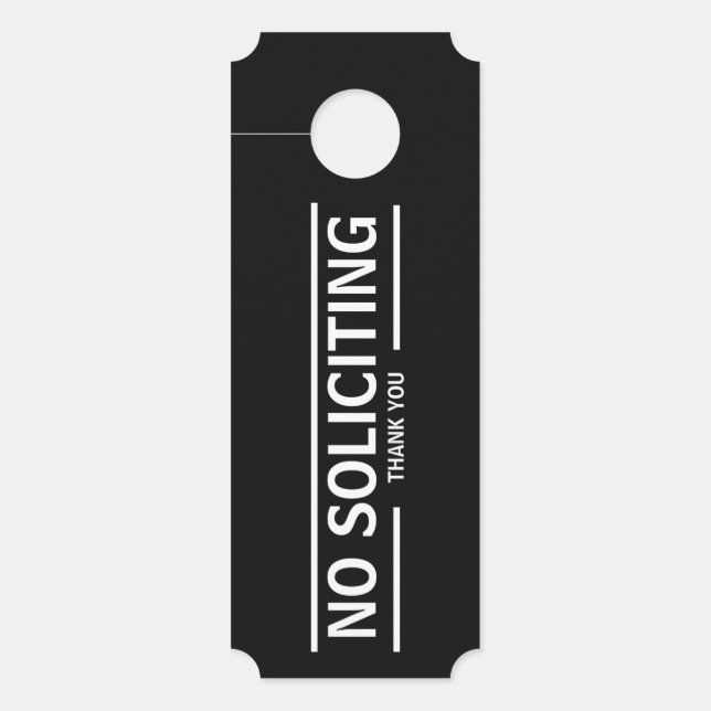 NO SOLICITING DOOR HANGER (Front)