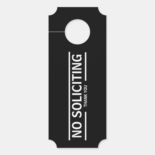 NO SOLICITING DOOR HANGER (Front)