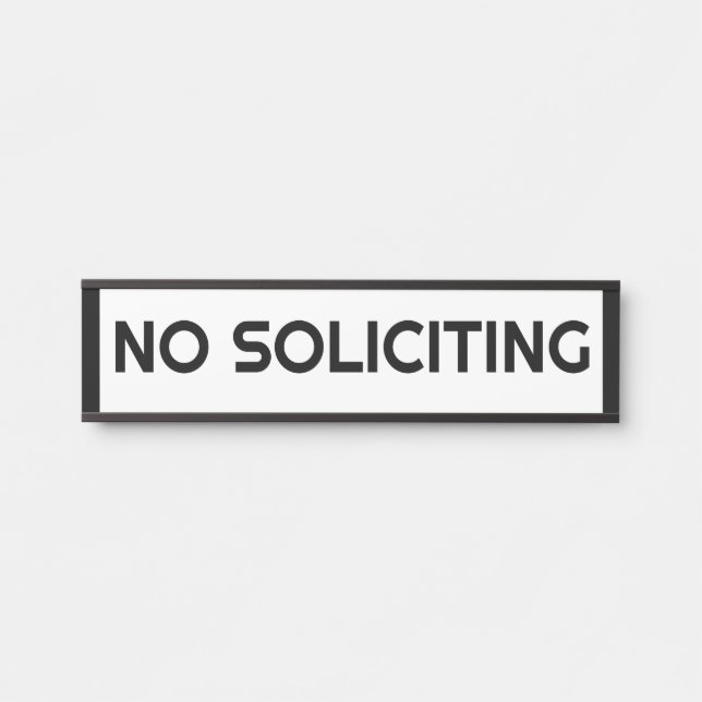 NO SOLICITING  DOOR SIGN (Front)