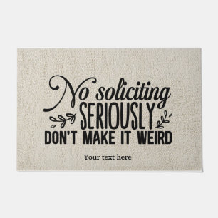 No soliciting doormat