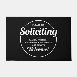 No Soliciting (edit colours) Front Door Entrance Doormat