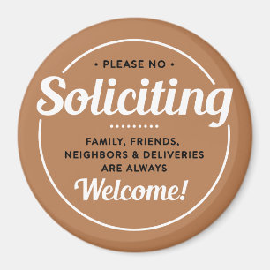 No Soliciting (edit colours) Front Door Entrance Magnet
