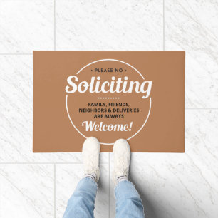 No Soliciting (editable) Front Door Entrance Do Doormat