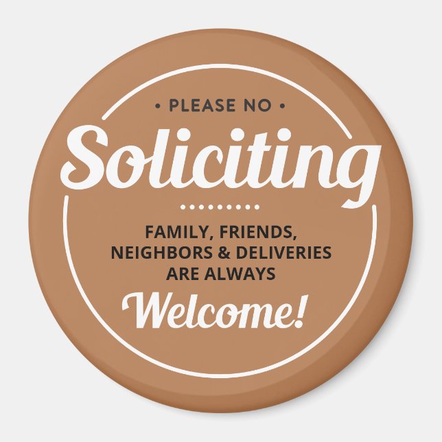 No Soliciting (editable) Front Door Entrance Magnet (Front)