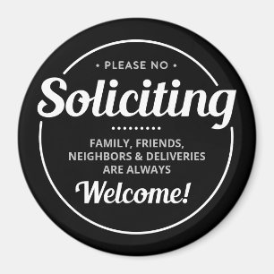 No Soliciting (editable) Front Door Entrance Magnet