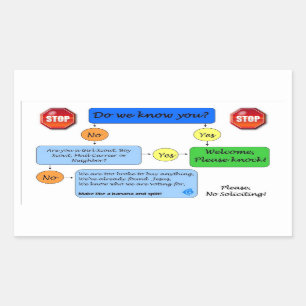No Soliciting Flow Chart Rectangular Sticker