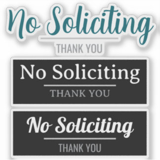 No Soliciting Front Door Sign
