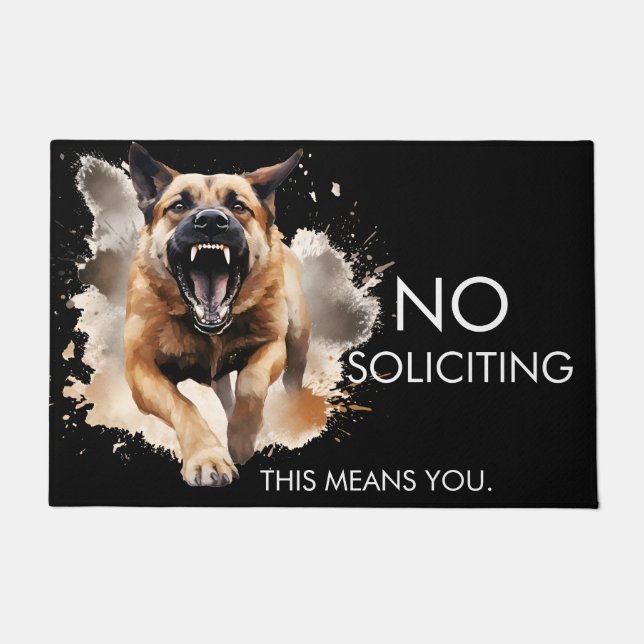 No Soliciting Guard Dog Door Mat (Front)