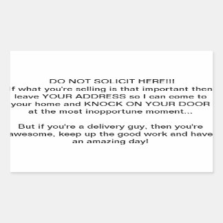 no soliciting rectangular sticker