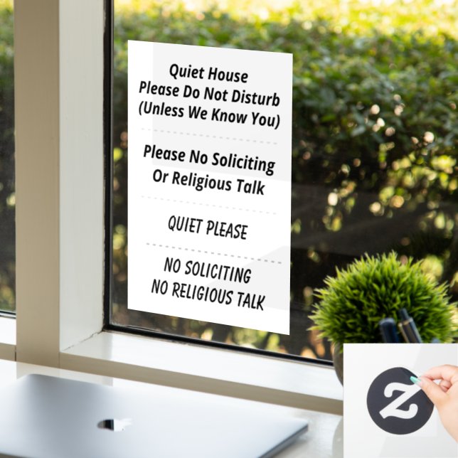 No Soliciting, Religion, Do Not Disturb, Quiet (Office)
