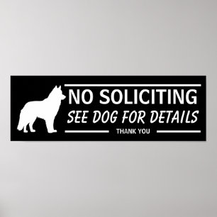 No Soliciting See Dog For Details Alaskan Malamute Poster