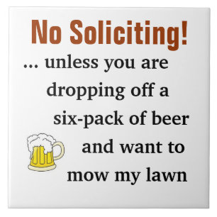 No Soliciting Sign Ceramic Tile