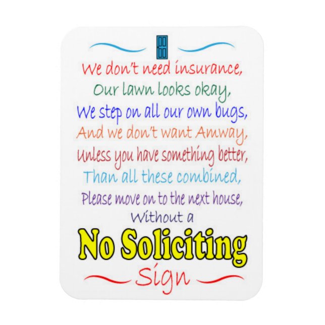 No Soliciting Sign Magnet (Vertical)