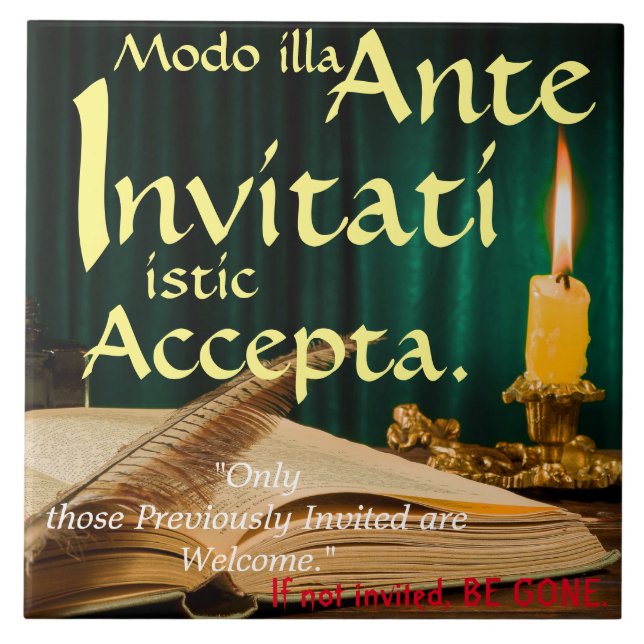 No Solicitors. (in Latin) Ceramic Tile (Front)