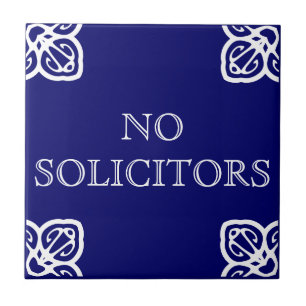 No Solicitors Sign Ceramic Tile