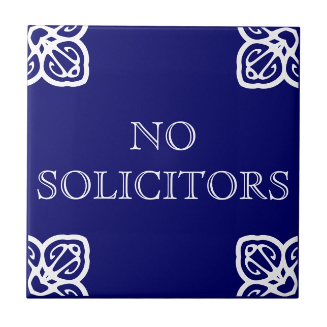 No Solicitors Sign Ceramic Tile (Front)