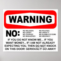 No Solicitors Warning Sign