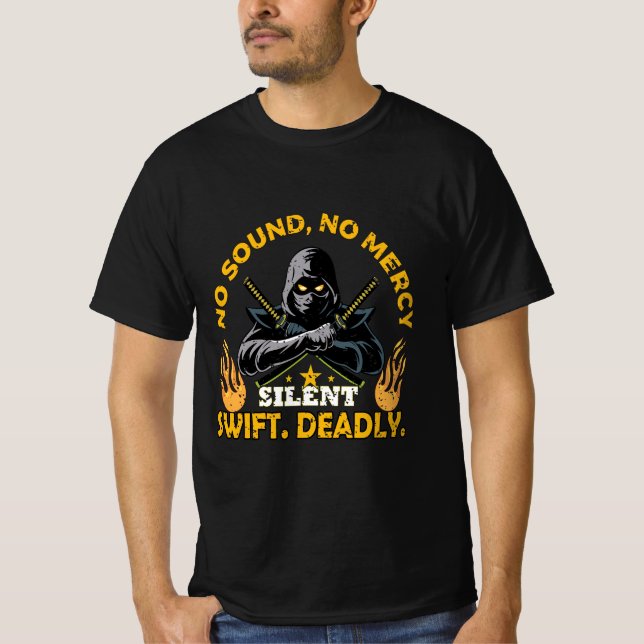 No Sound No Mercy Ninja T-Shirt – Silent Swift Dea (Front)