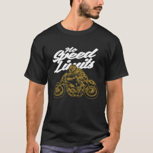 No Speed Limits Vintage Style Retro Motorcycle Rac T-Shirt