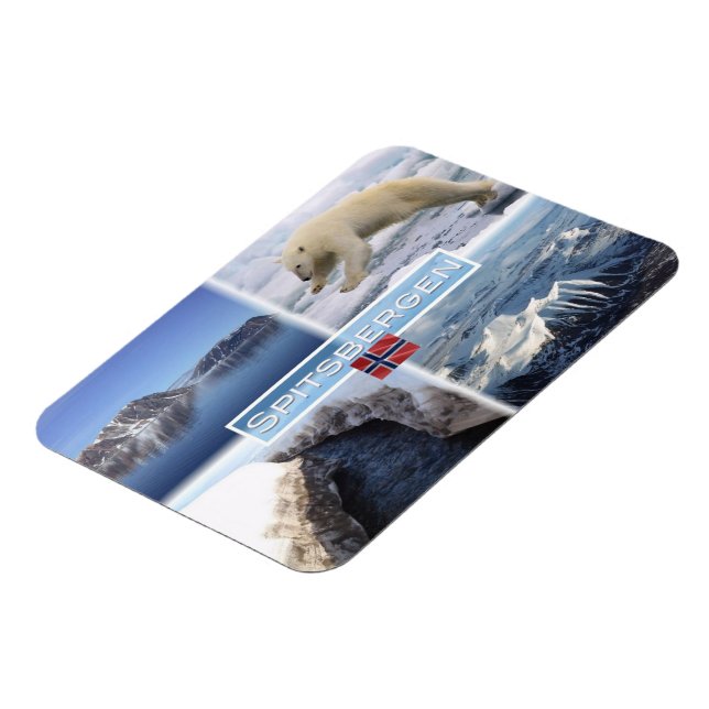 NO Spitsbergen - Svalbard - Fjord - Polar Bear - Magnet (Left Side)