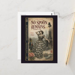 No Spoon Remains Faux Vintage Book Cover Postcard