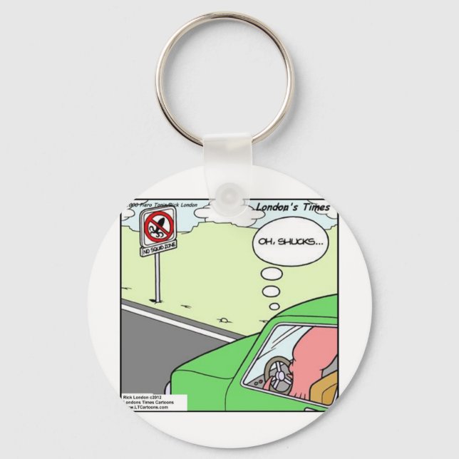 No Squid Zone Funny Gifts Tees Mugs Etc Key Ring (Front)