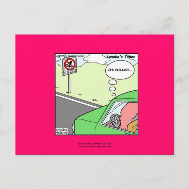 No Squid Zone Hilarious Cartoon Postcard (Front)