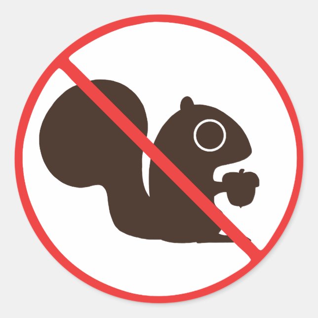 No Squirrels Anti-Squirrel Protest Classic Round Sticker (Front)