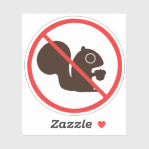 No Squirrels Cute Funny Round