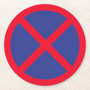 No Standing or Parking Sign Round Coasters