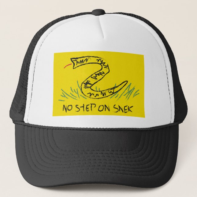 No Step on Snek Gadsden Flag Trucker Hat (Front)