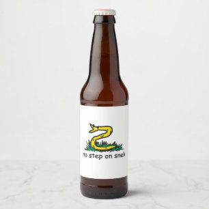No step on snek memes Gadsden parody SnekRight Beer Bottle Label