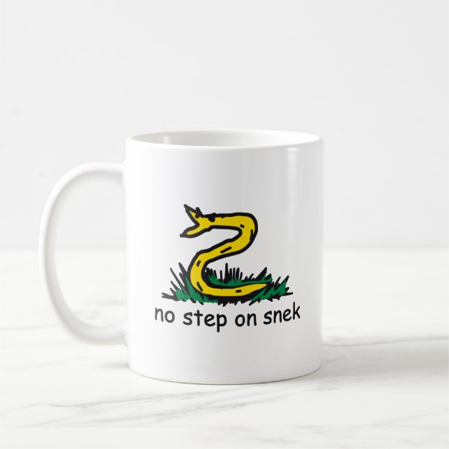 No step on snek memes Gadsden parody SnekRight Coffee Mug (Left)