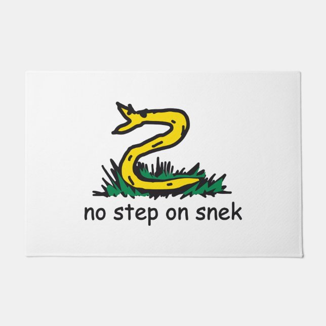 No step on snek memes Gadsden parody SnekRight Doormat (Front)